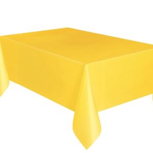 tafelkleed plastic 137x274 cm geel