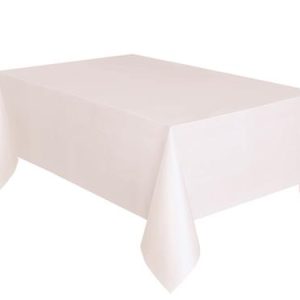 tafelkleed plastic 137x274 cm wit