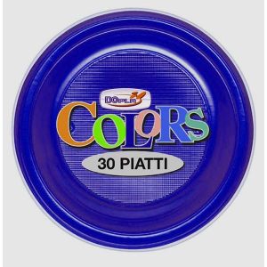 Plastic borden donkerblauw 22 cm