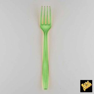 Plastic vorken limegroen transparant