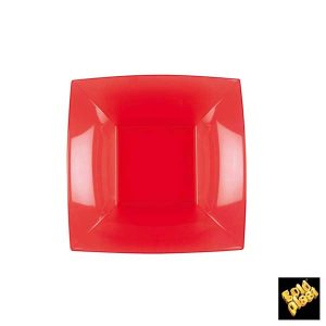 Plastic soepborden rood transparant